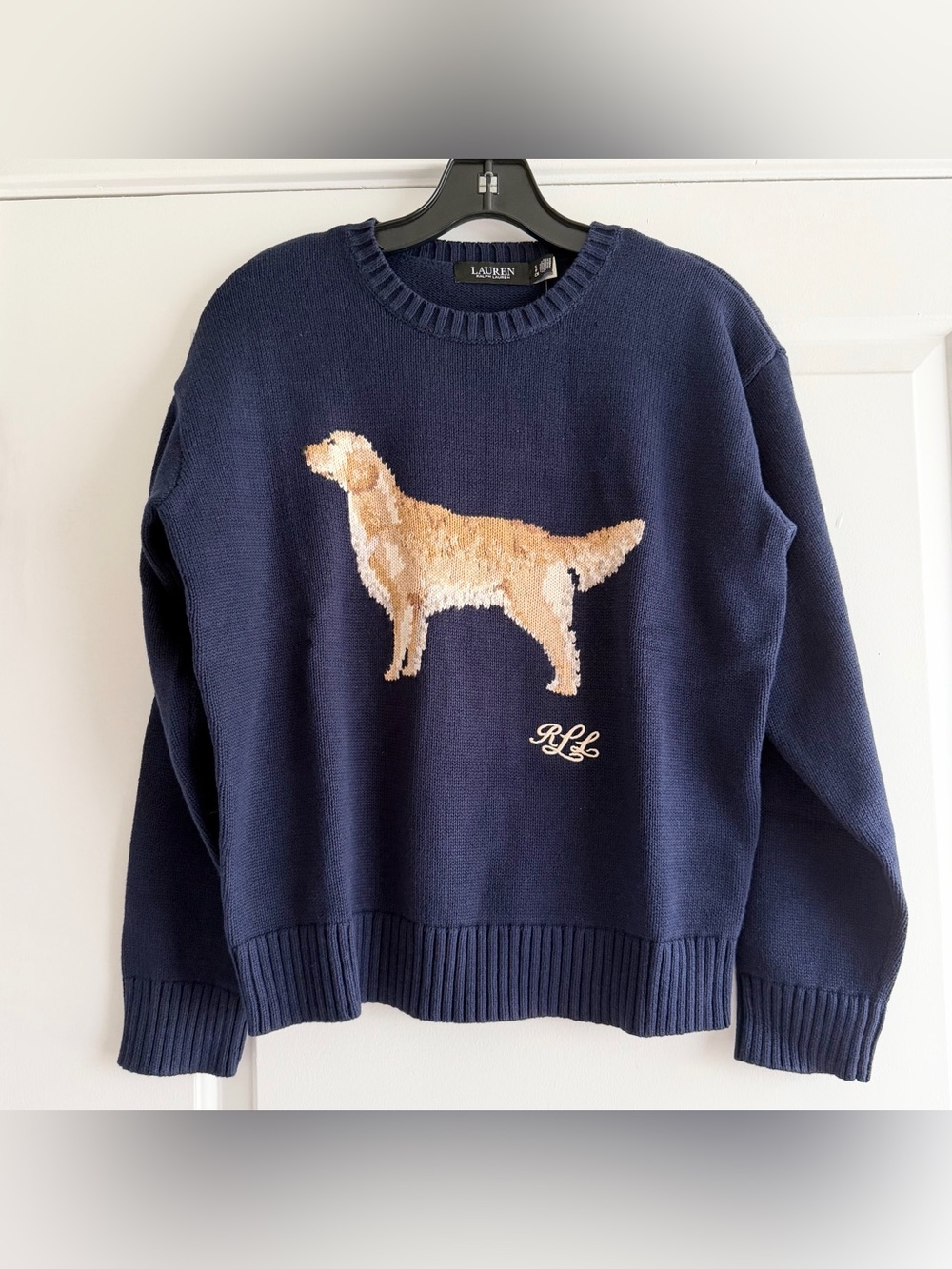 Lauren Ralph Lauren Dark Blue Golden Retriever Dog Sweater